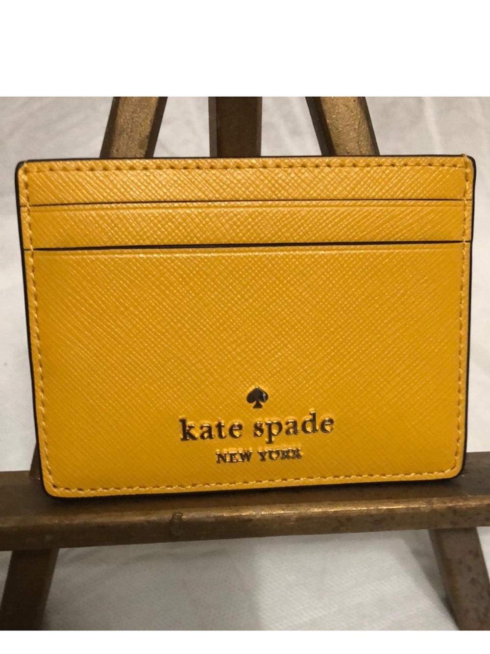 Kate Spade Yellow Saffiano Leather Card Holder (NWOT)